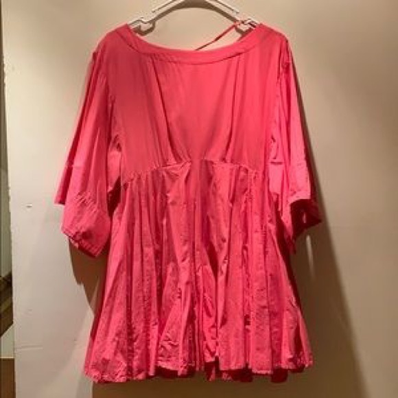 Free People Pink A-Line Mini Dress with Bateau Neckline - Picture 2 of 2
